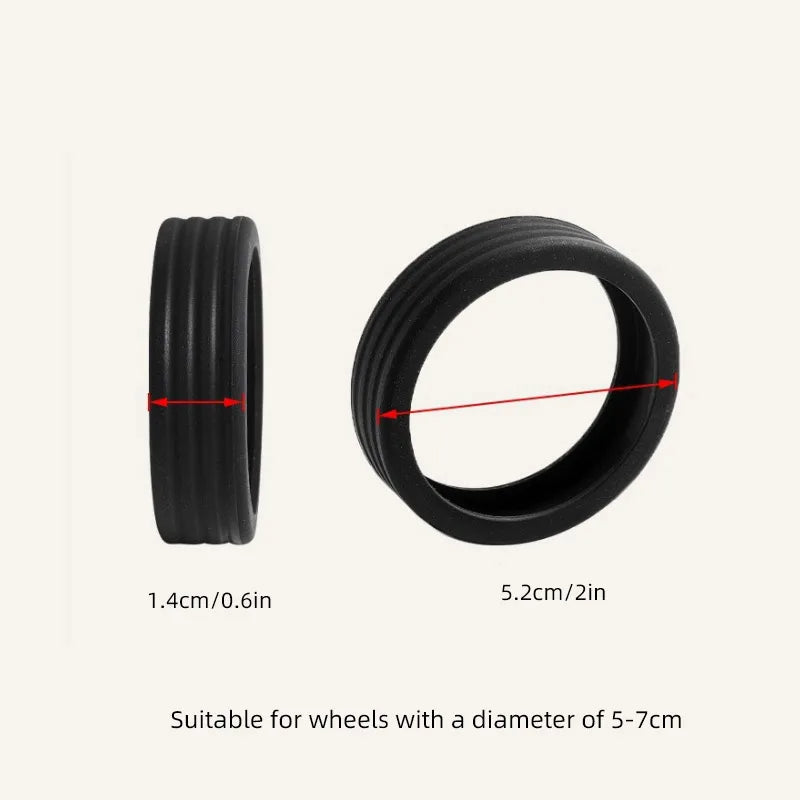 8pcs Luggage Roller Cover Silicone Silent Trolley Wheel Protective Cover Suitcase Wheels Protection Travel Luggage Caster Shoes