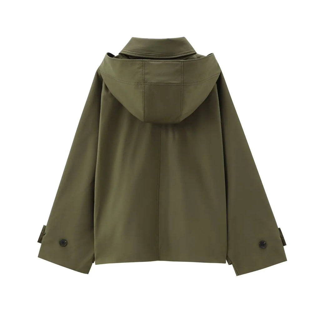 MUJER Hooded Women's Trench Coat Long Sleeve Women's Windbreaker New in Coats and Jackets for Women Winter Coats Woman Trench