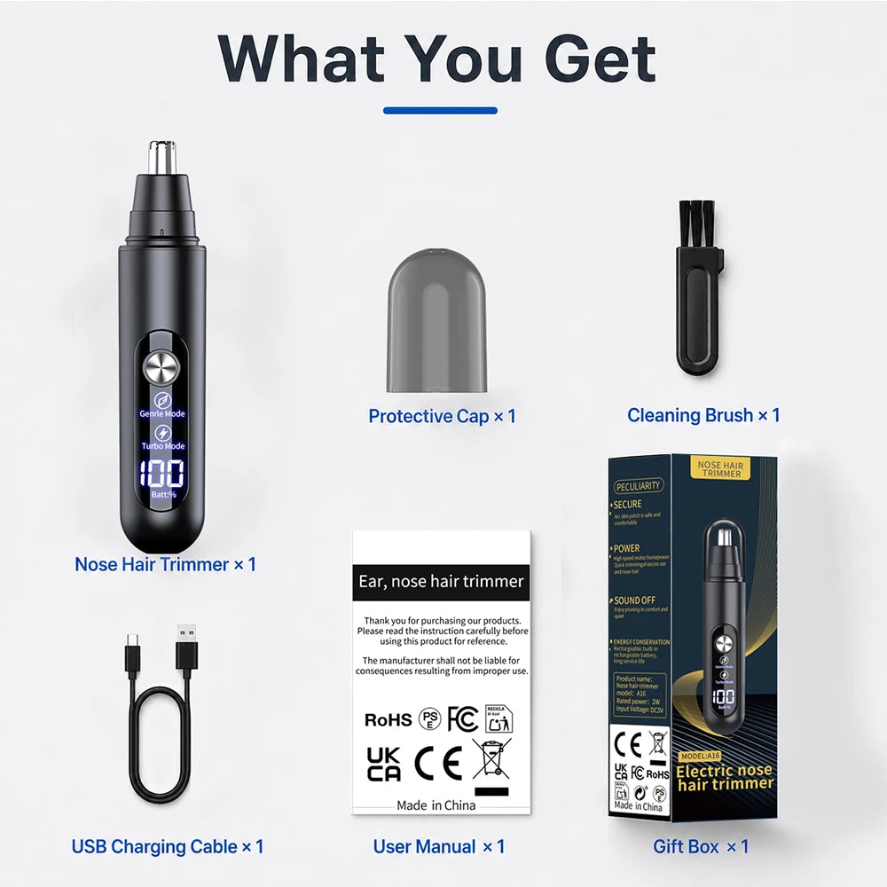 Nose Hair Trimmer for Men Nose Hair Clipper USB Rechargeable Electric Trimmer for Nose and Ears Eyebrow Mini Nose Hair Remover