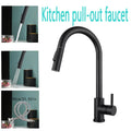Black Kitchen Faucet Flexible Pull Out 2 Modes Nozzle Hot Cold Water Mixer Tap Deck Mounted Sprayer and Stream SUS 304 Faucets