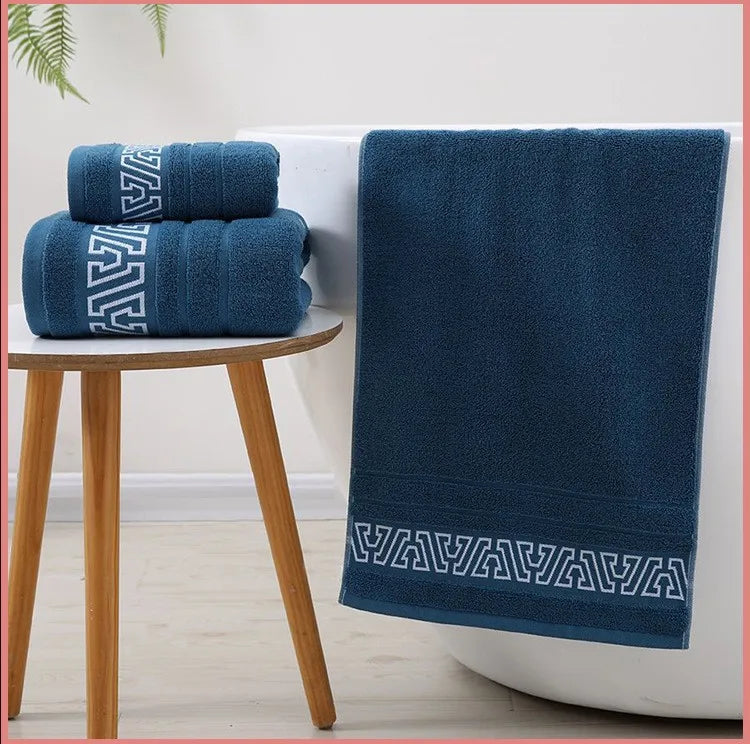 Household Large Face Towel, Absorbent Non Shedding Face Towel, Simple Geometric Striped Face Dry Hair Towel, Travel Towel