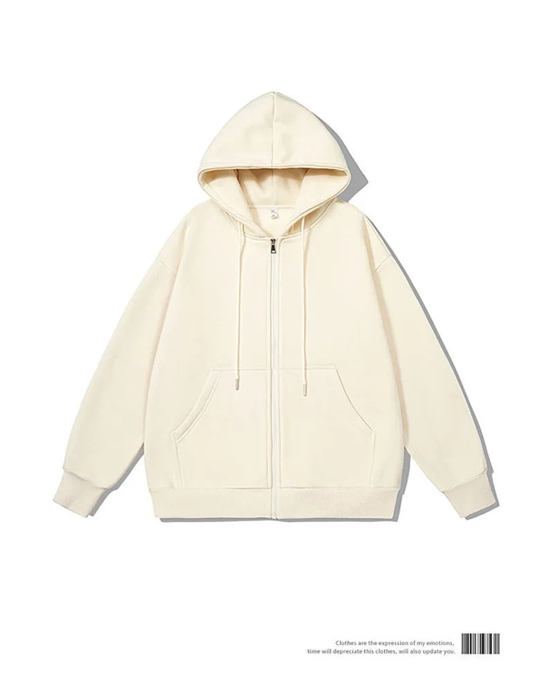 Men's and Women's Full-Zip Hooded Jackets, Zip-Up Hoodies, Casual Cardigans, Streetwear Hip-Hop PVD, Y2K Fashion, Spring Trends