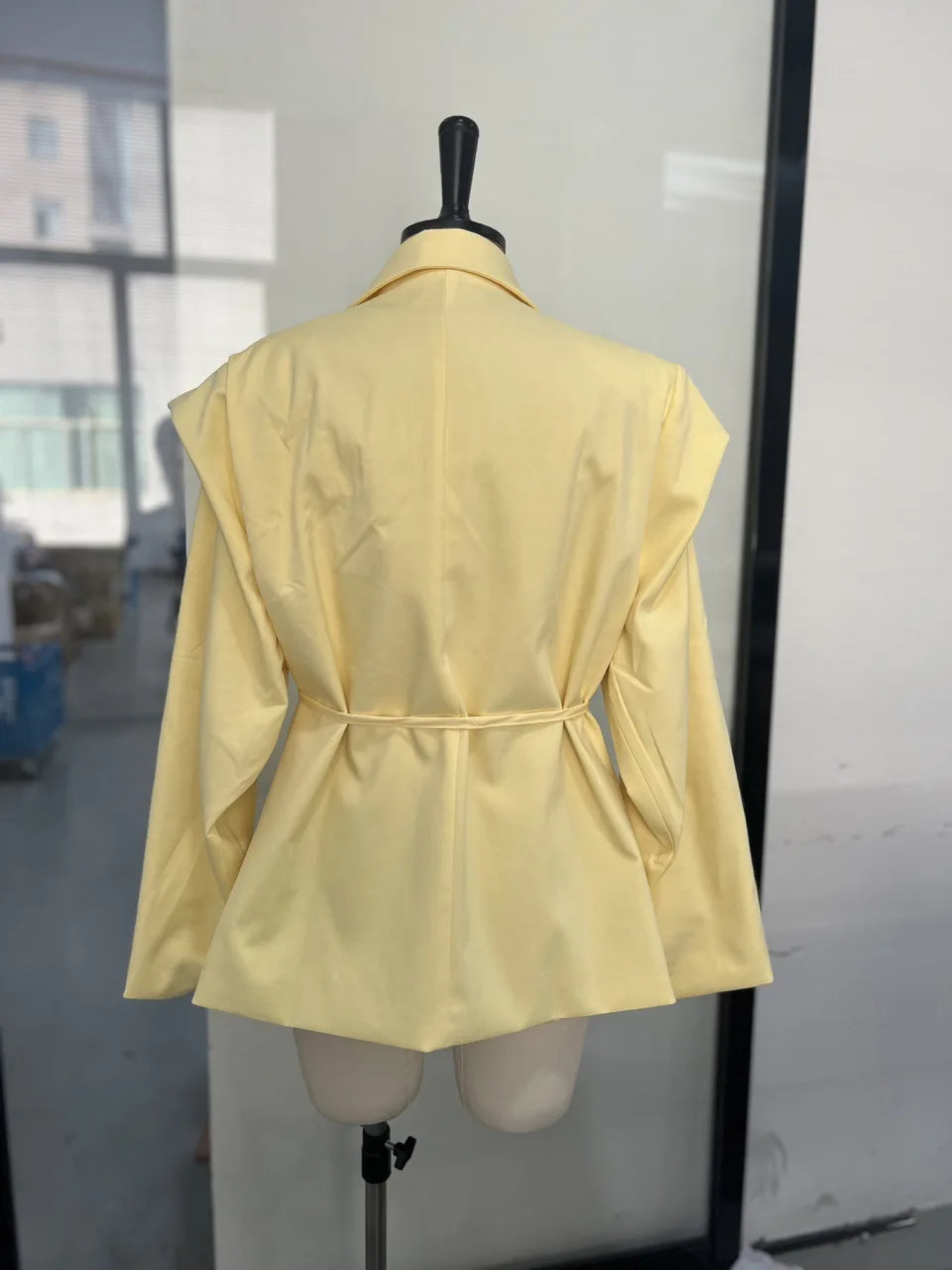Floral Printed Blazer Jacket Women Fashion Lapel Long Sleeve Lace Up Waist Coats Autumn Lady Shoulder Pads Outerwear Blazer