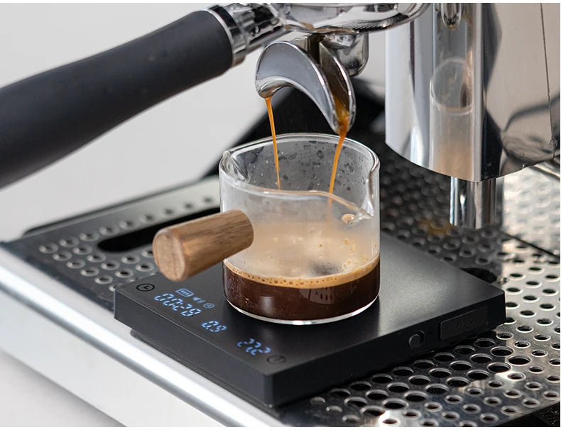 TIMEMORE Scale Black Mirror Mini Pour over Espresso Scale With Brewing Flow Rate and Heat Insulation Pad Electronic Coffee Scale