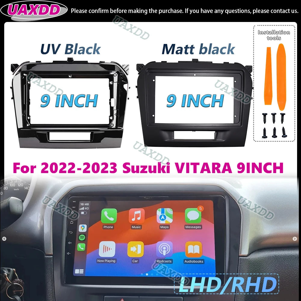 For 2022-2023 Suzuki VITARA 9INCH Android Frame Kit Panel 2Din Car Interior Fascia Cable Video Harness Navigation Decoder Canbus