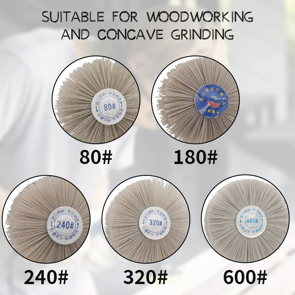 80mm Nylon Abrasive Wire Grinding Head Wheel Brush Electric Drill Polishing Brush for Metal Deburring Woodworking Grinding Brush