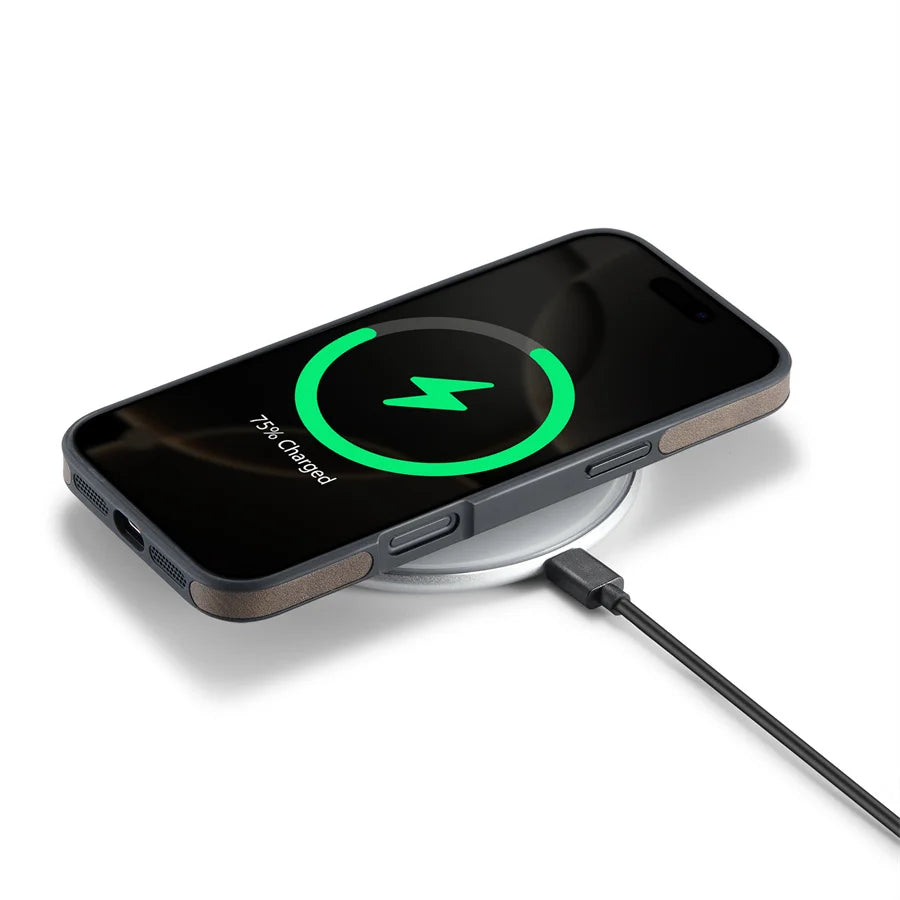 Luxury Strong Magnetic Leather Case for iPhone 16 Pro Max 17 Air 15 14 Plus 13 12 11 Logo View Wireless Macsafe Magsafe Cover