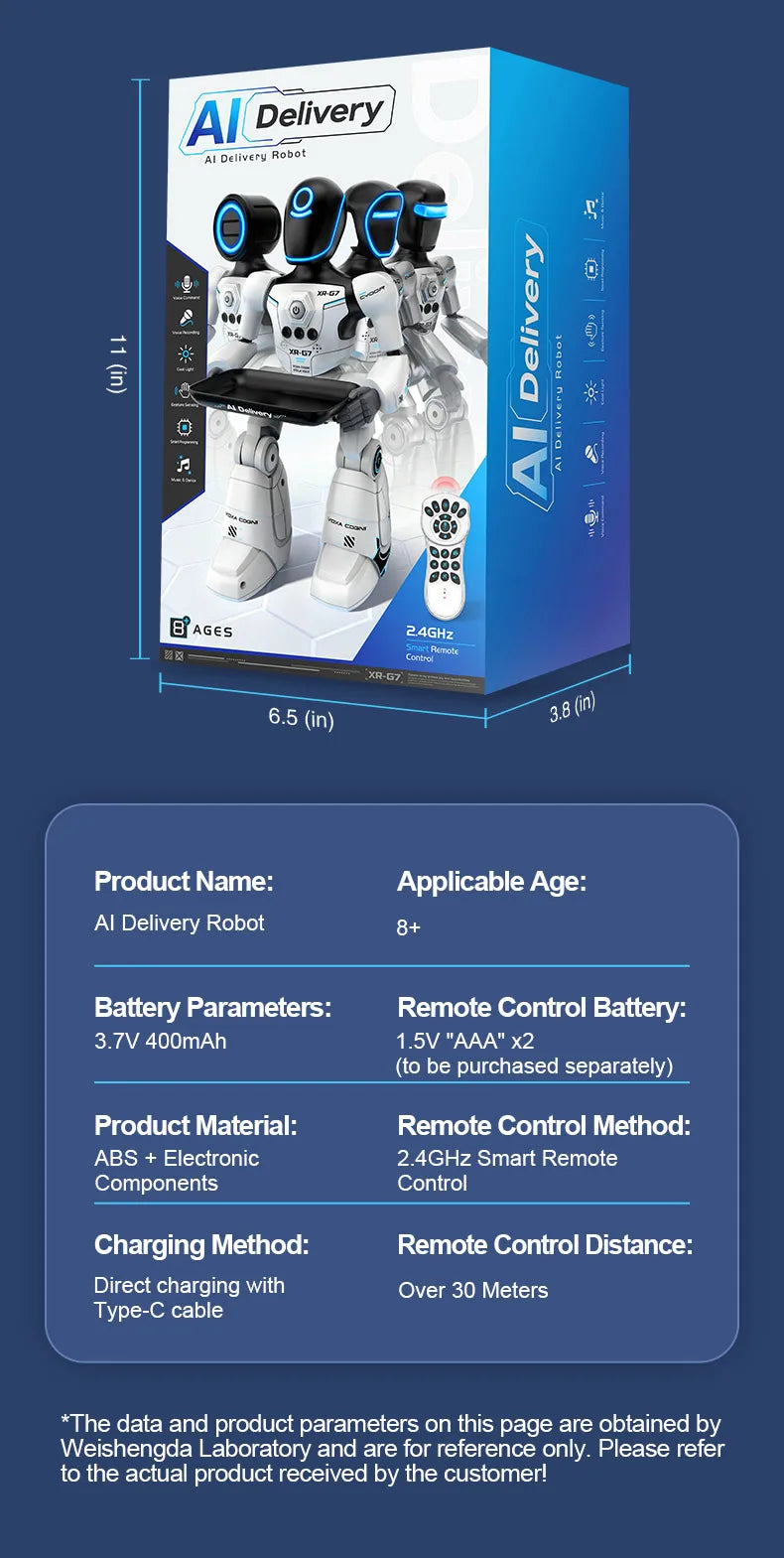 AI Smart Voice Robot Toy with Gesture Sensing & Smart Programming, Interactive Robot with Lights & Music, Perfect Gift for Kids