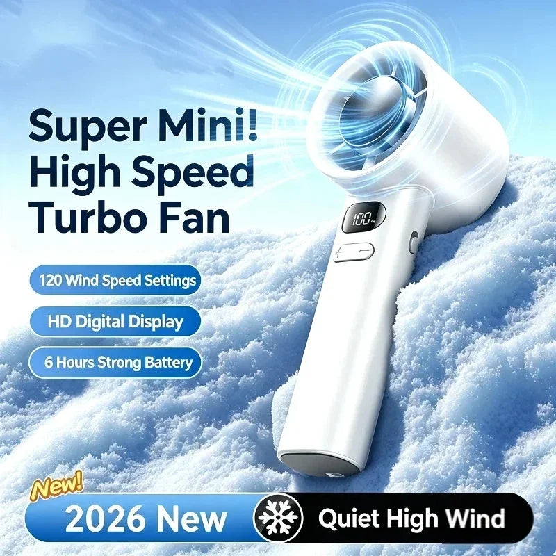 5000mah Handheld Mini Fan Electric Hand Fans Ice Compress High-Speed Cooling USB Rechargeable Portable LED Display Fan