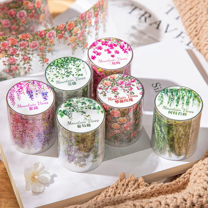 5*200cm 1roll INS Fresh vine theme PET tape Stickers Adhesive Diy Scrapbooking Diary Scrapbooking Collage material Scrapbooking