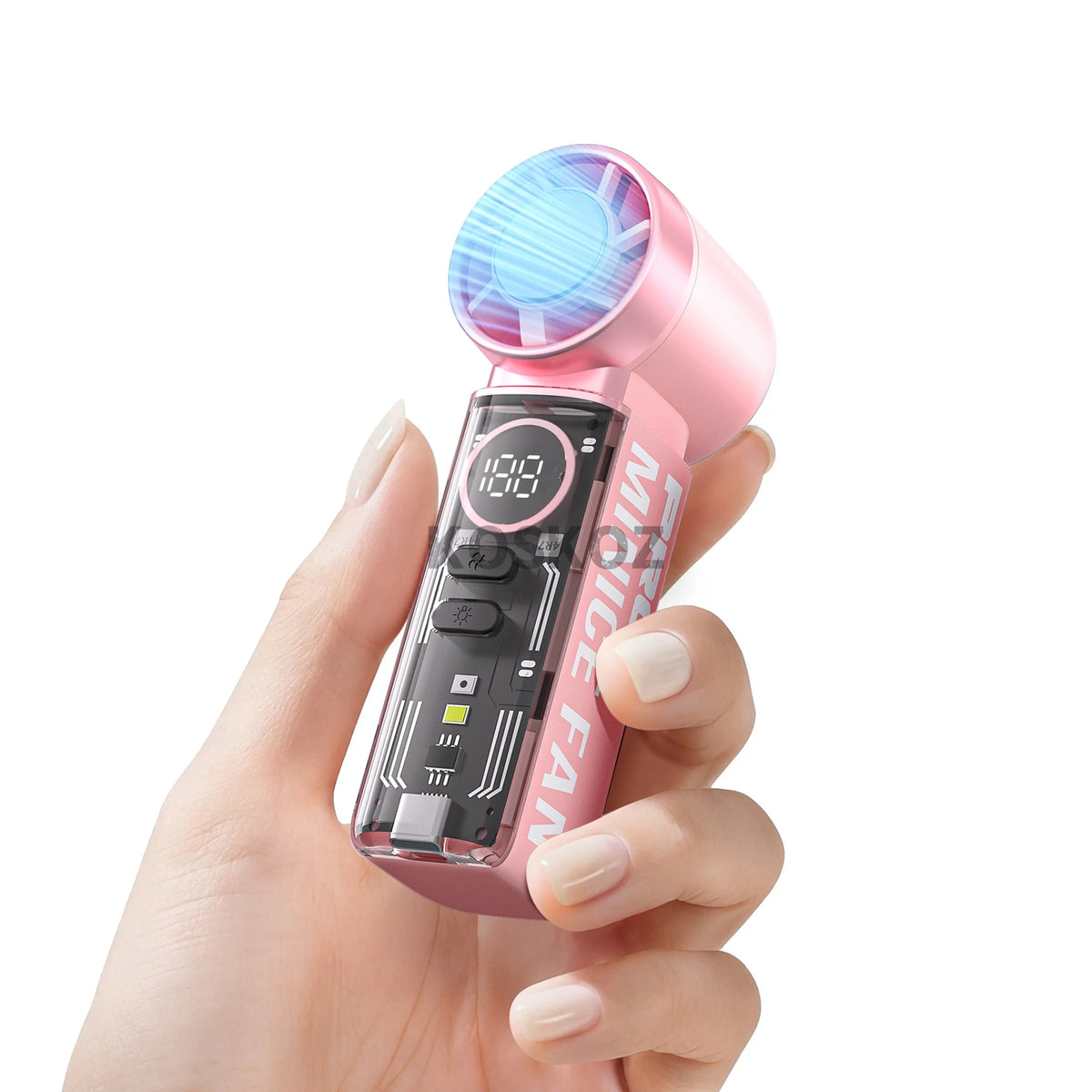 Handheld Portable Turbo Fan With Cold Compress, USB Rechargeable Personal Battery Operated Mini Small Pocket Fan with 5 Speeds