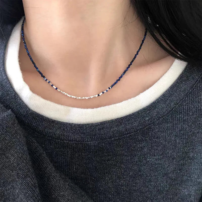 925 Silver Necklace Punk Wealth Good Wish Matte Ball Bread OT Clasp Stackable for Women Girl Jewelry Gift Dropshipping Wholesale