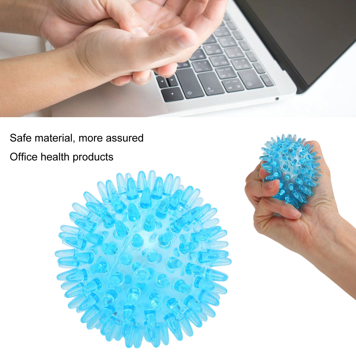 Bola de Massagem com Espigões, Oca, Macia, Transparente, para Exercício de Recuperação de Força e Alívio de Stress para Mão e Pulso