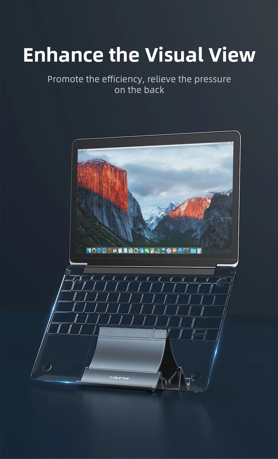 CABLETIME Vertical Laptop Stand Desktop Gravity Holder Notebook Support For MacBook Pro Air Surface HP Dell iPad Tablet Stand