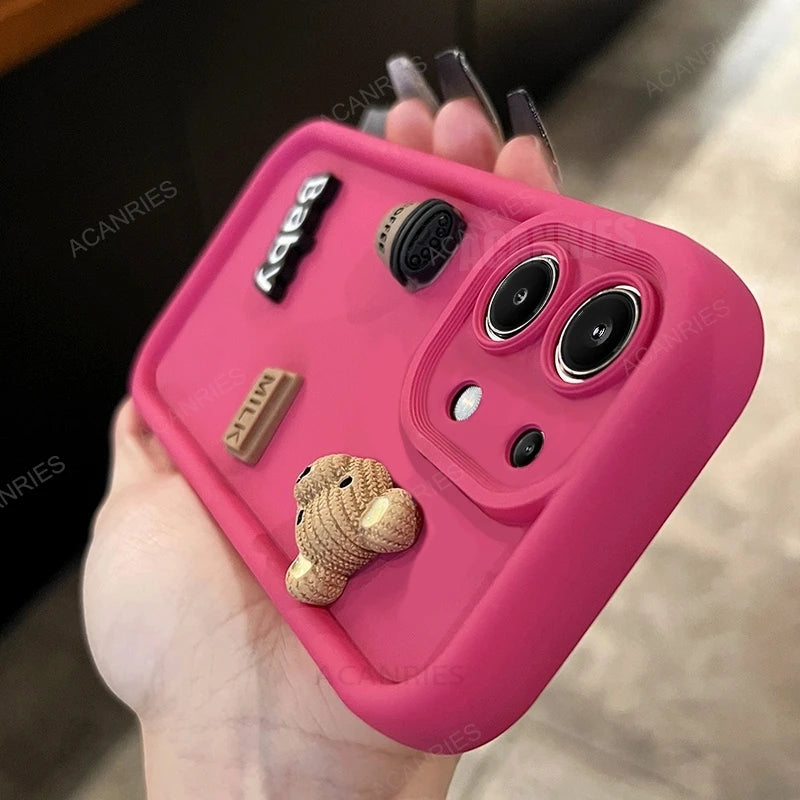 Note13 Cute Cartoon 3D Bear Silicone Case On For Xiaomi Redmi Note 13 Pro 4g 5g 12 11 10 9 13pro Plus 12pro Shockproof Cover 13c