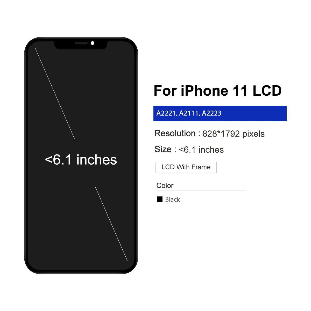 JK LCD Display Touch Screen Digitizer for iPhone X XR XS Max 11 12 13 Mini 14 15 16 Pro Max Compatible with For iPhone Models