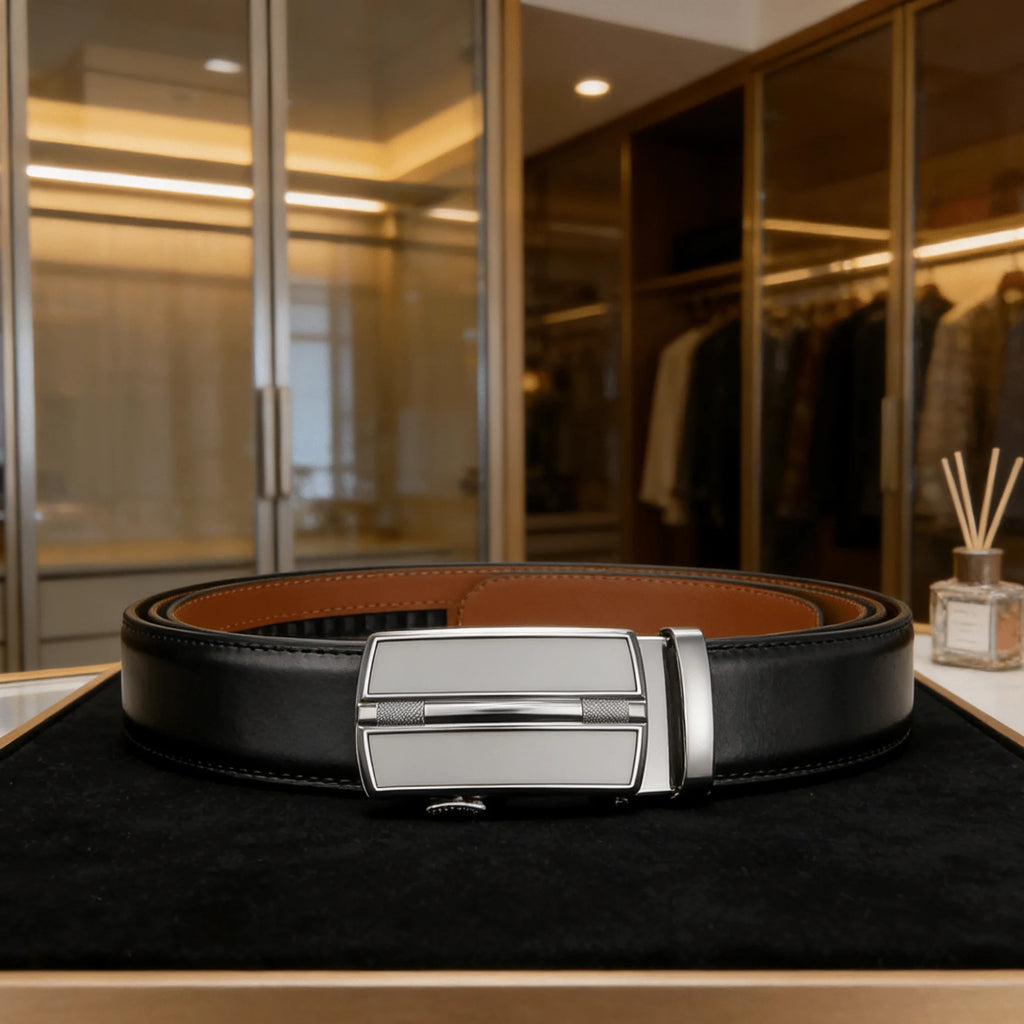 Men's Automatic Genuine Leather Luxury Belt Metal Automatic Buckle Male Waistband Designer High Quality Black Brown Waist Belts