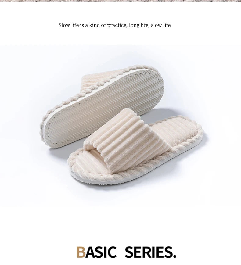 Men's open Toed Slippers Autumn and Winter Indoor Anti slip Breathable Bedroom Silent Couple's home Shoes for Srping and Autunm