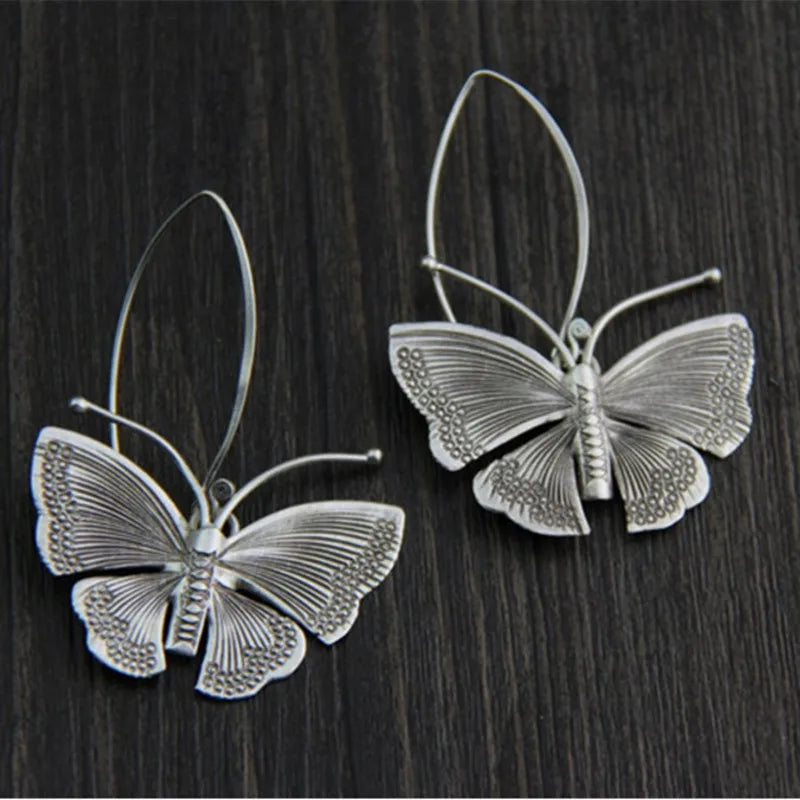 Retro Butterfly Earrings Simple Atmosphere Style Earrings Temperament Fashion Minority Design Ear Jewelry Women's New Style