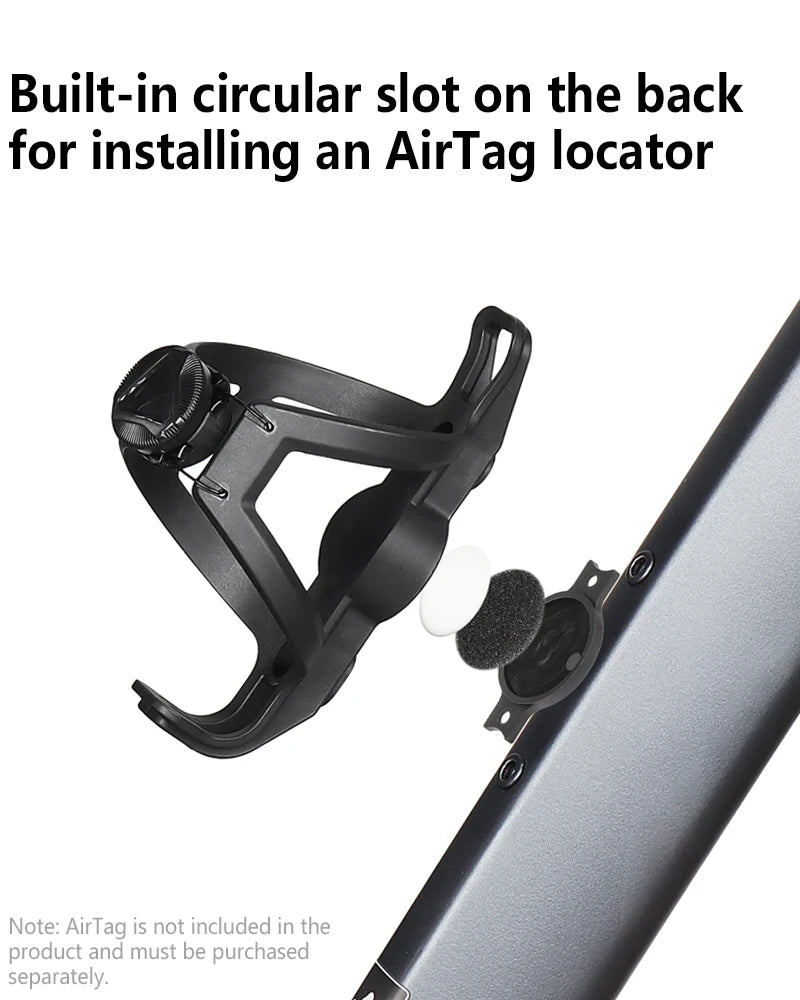 Universal Adjustable Bike Bottle Cage 68-90mm ATWEINA Water Bottle Holder with Integrated AirTag Case