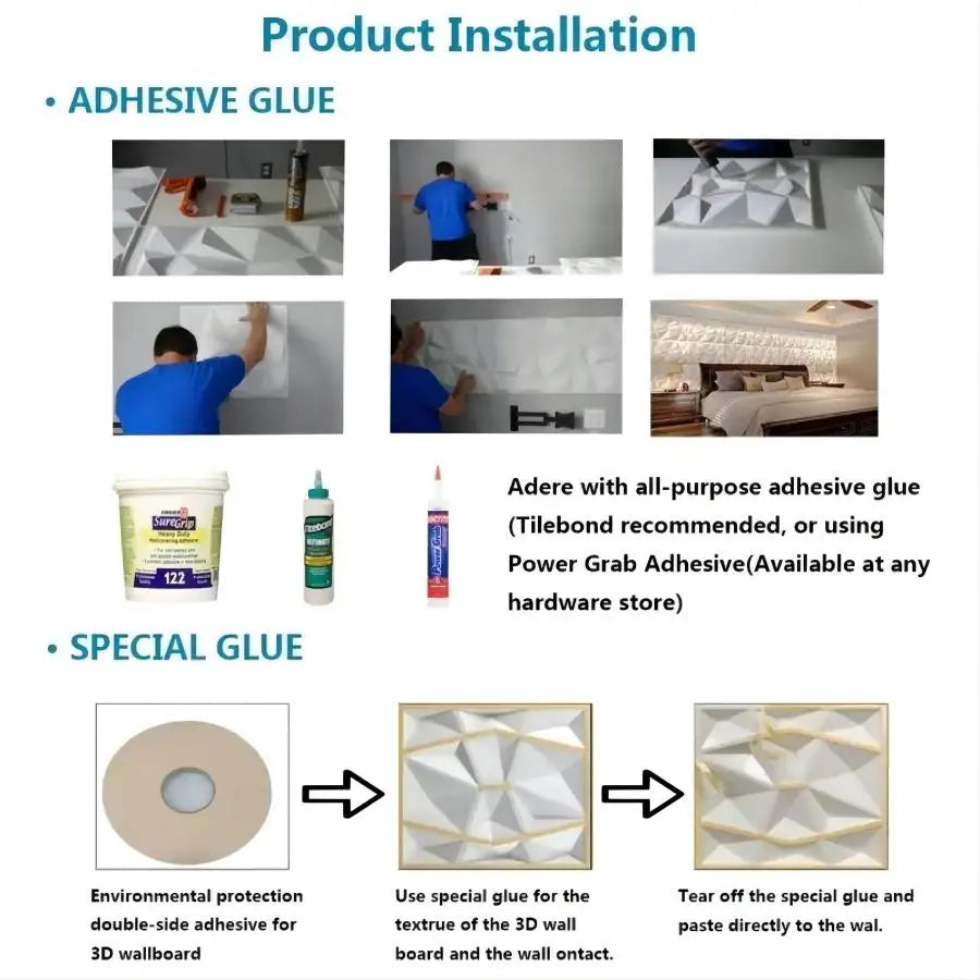 (pack of 12)Decorative 3D wall panel with diamond design, 30.48 cm x 30.48 cm