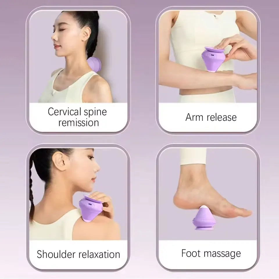 Fitness Relaxation Massager Ball Silicone Massage Ball 2 Gear Vibrating for Pain Relief Waist Back Neck Shoulder