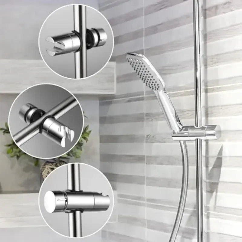 1pc Universal Shower Head Holder Adjustable 18~25mm ABS Chrome Shower Rail Holder Bathroom Accessories Shower Mounting Brackets