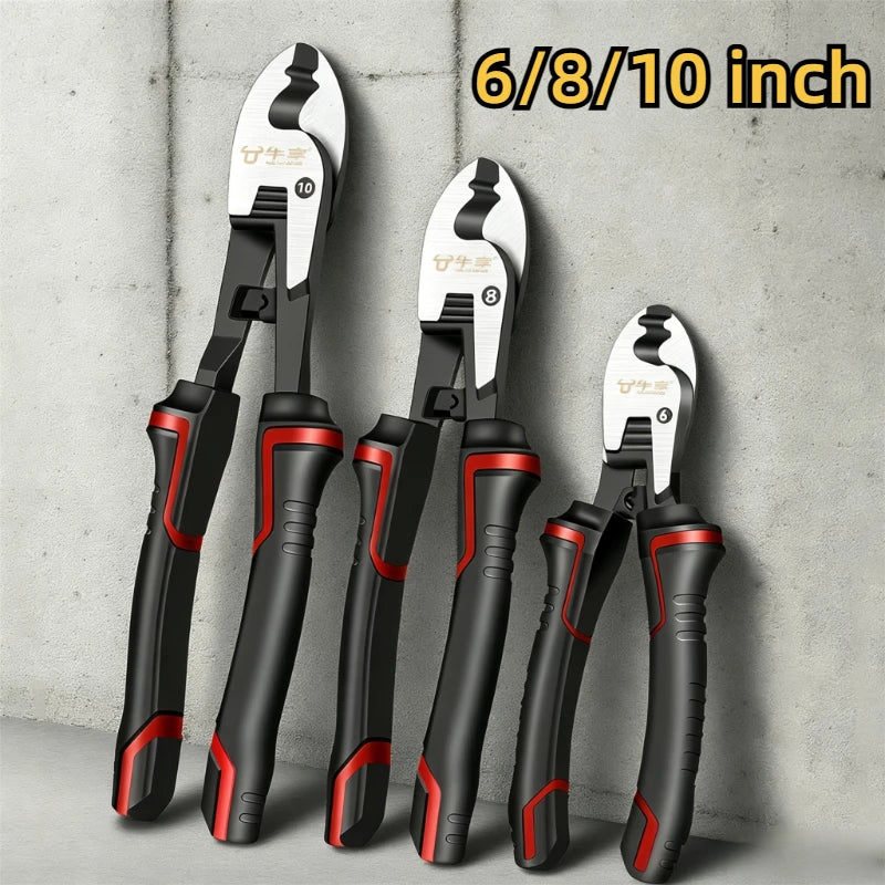 6/8/10 inch Cable Cutter Electrician Professional Wire Cable Cutter Stripper Pliers Hand Tool Cable Scissors Multifunctional