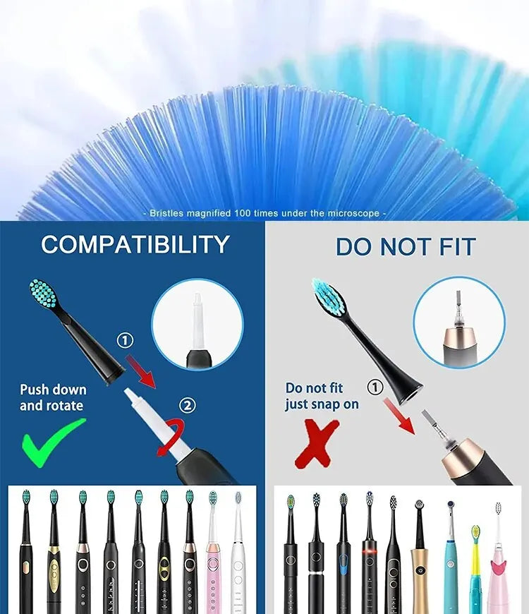 Tooth Brush Head For Seago-507B/908/909/917/610/659/719/910/575/551/548 Electric Toothbrush Deep Clean Dupont Bristle Brush Head