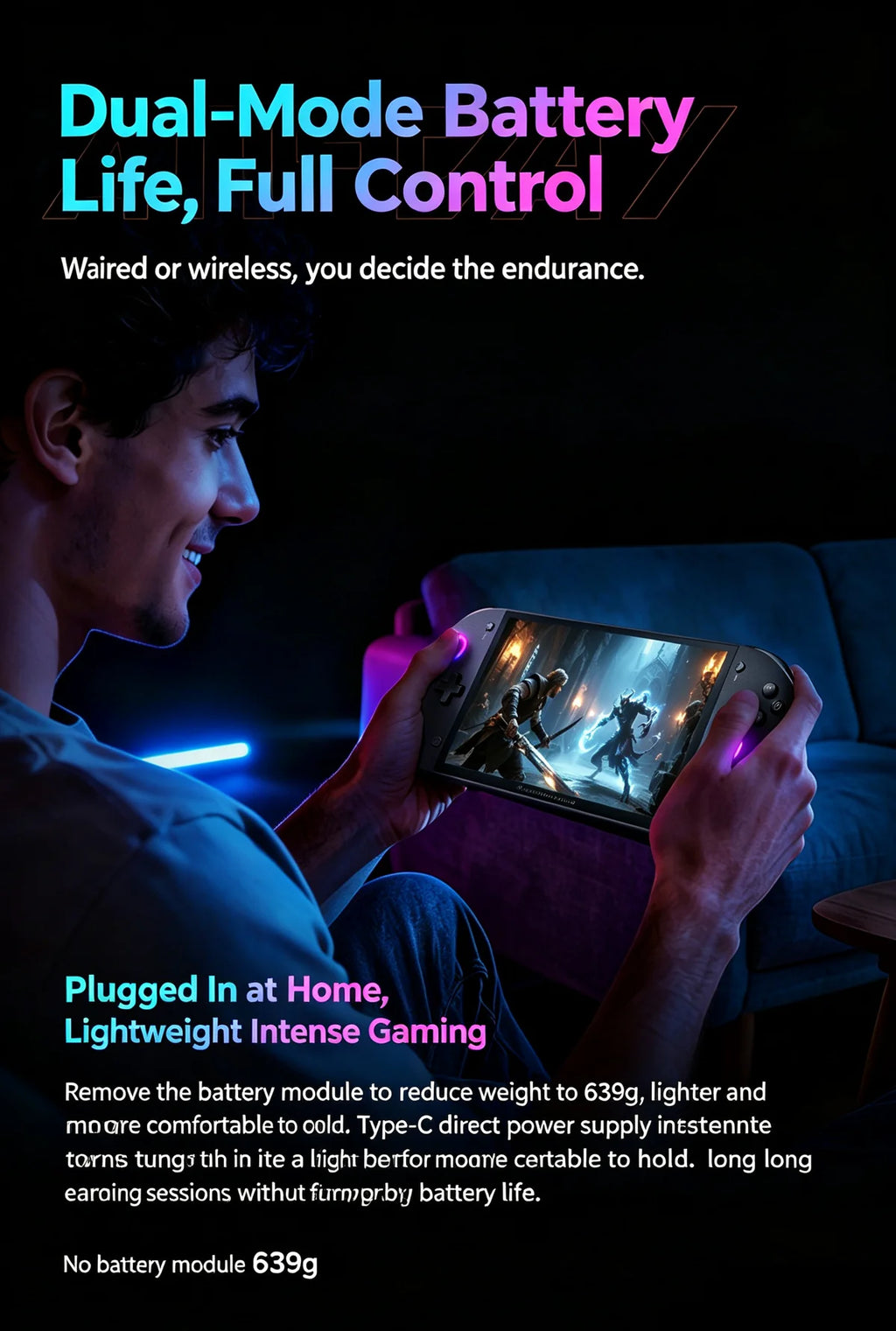 OneXPlayer APEX AIR Windows Handheld Game Console Intel Arc G3E 8" 120Hz VRR Screen 85Wh Swap Battery Dual SSD Cooling Gaming PC