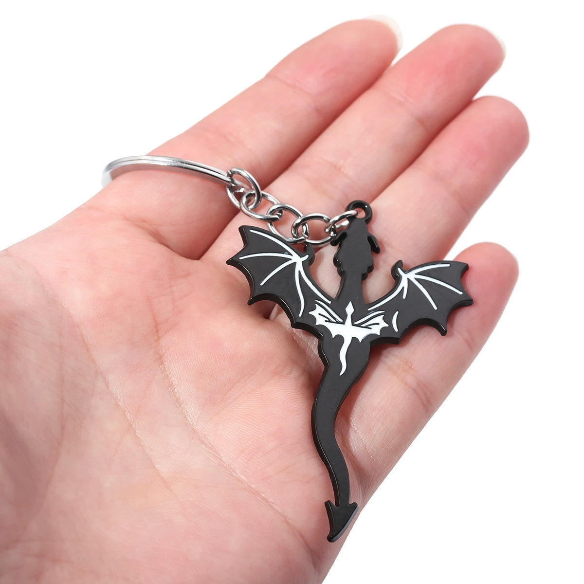 Trending Basgiath War College Fourth Wing Black Dragon Keychain Pendant Car Key Chain Jewelry Men Children Gifts Accessories
