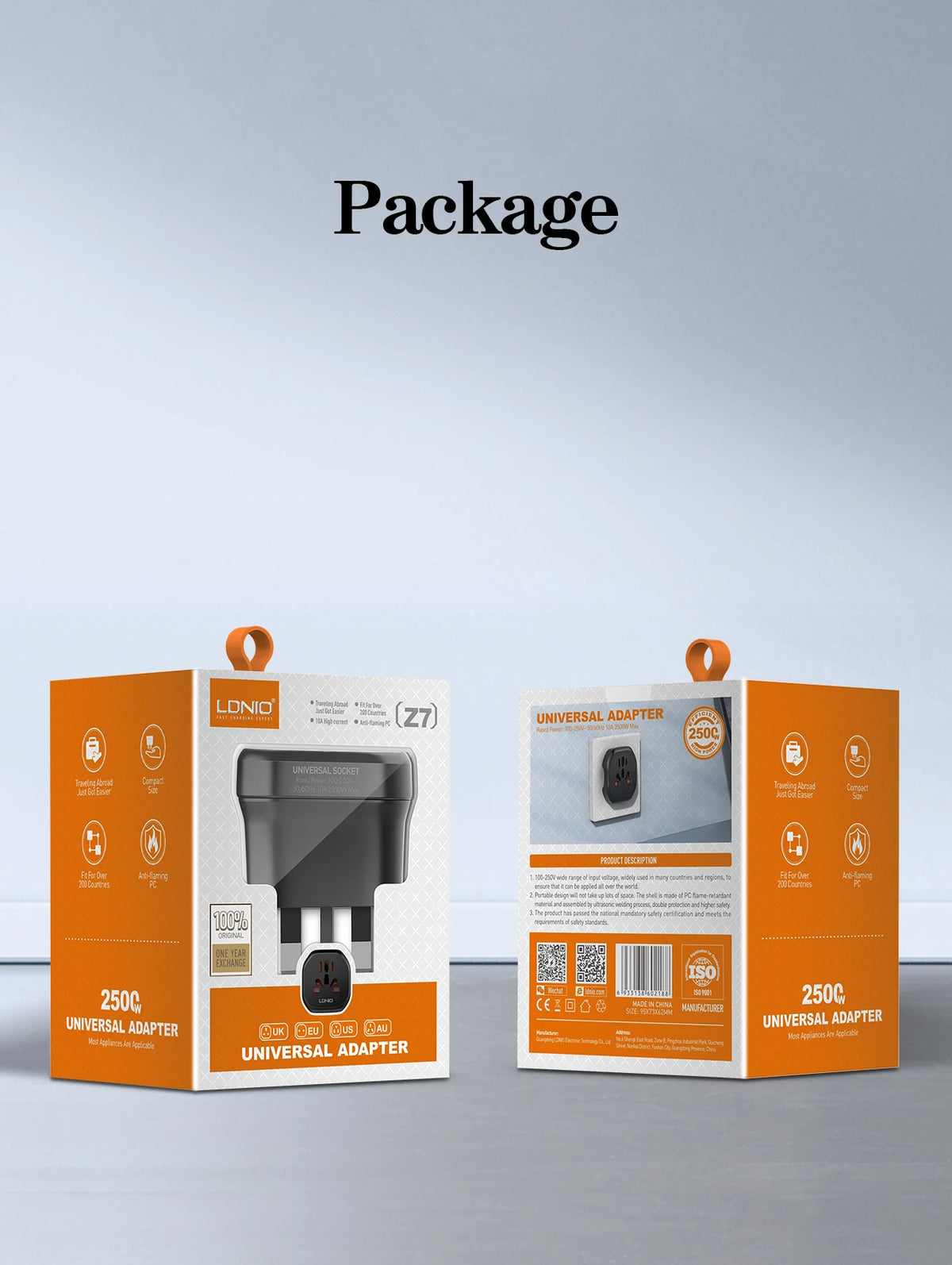 LDNIO Korea EU Plug Adapter 2500W Travel Adapter Converter High Quality Universal Socket AU US UK CN To EU KR 4.8 mm Wall Socket
