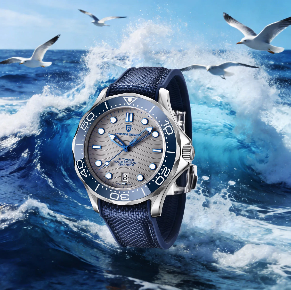 PAGANI DESIGN Men's Automatic Mechanical Watch Exclusive Customization Limited-Edition Luminous Sapphire Mirror Reloj De Buceo
