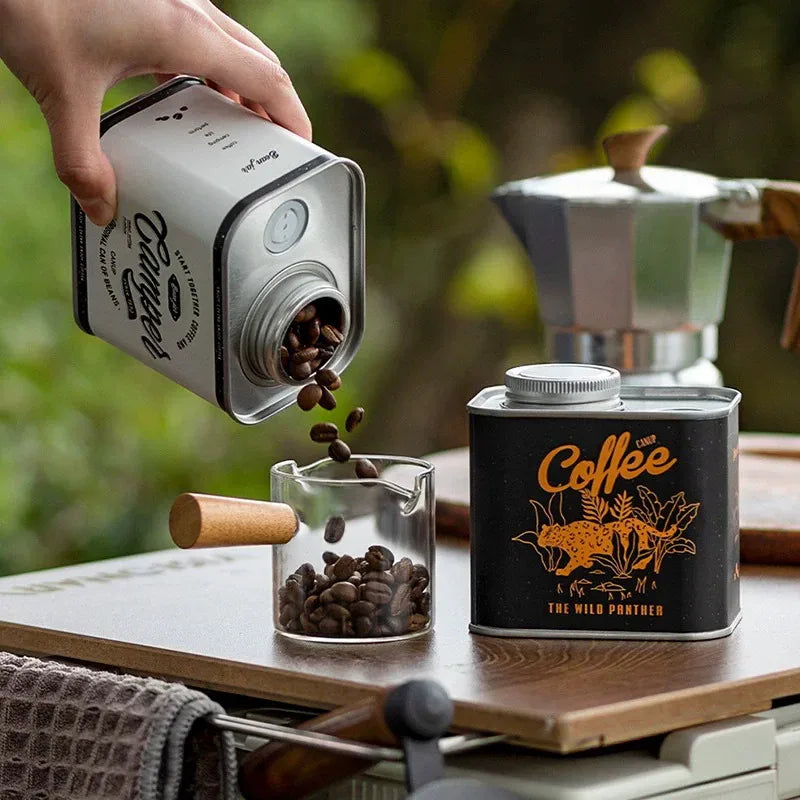 1/2pcs Household Kitchen Storage Jar, Sealed Coffee Bean Jar, Outdoor Camping Coffee Bean Moisture-Proof And Fresh-Keeping Jar