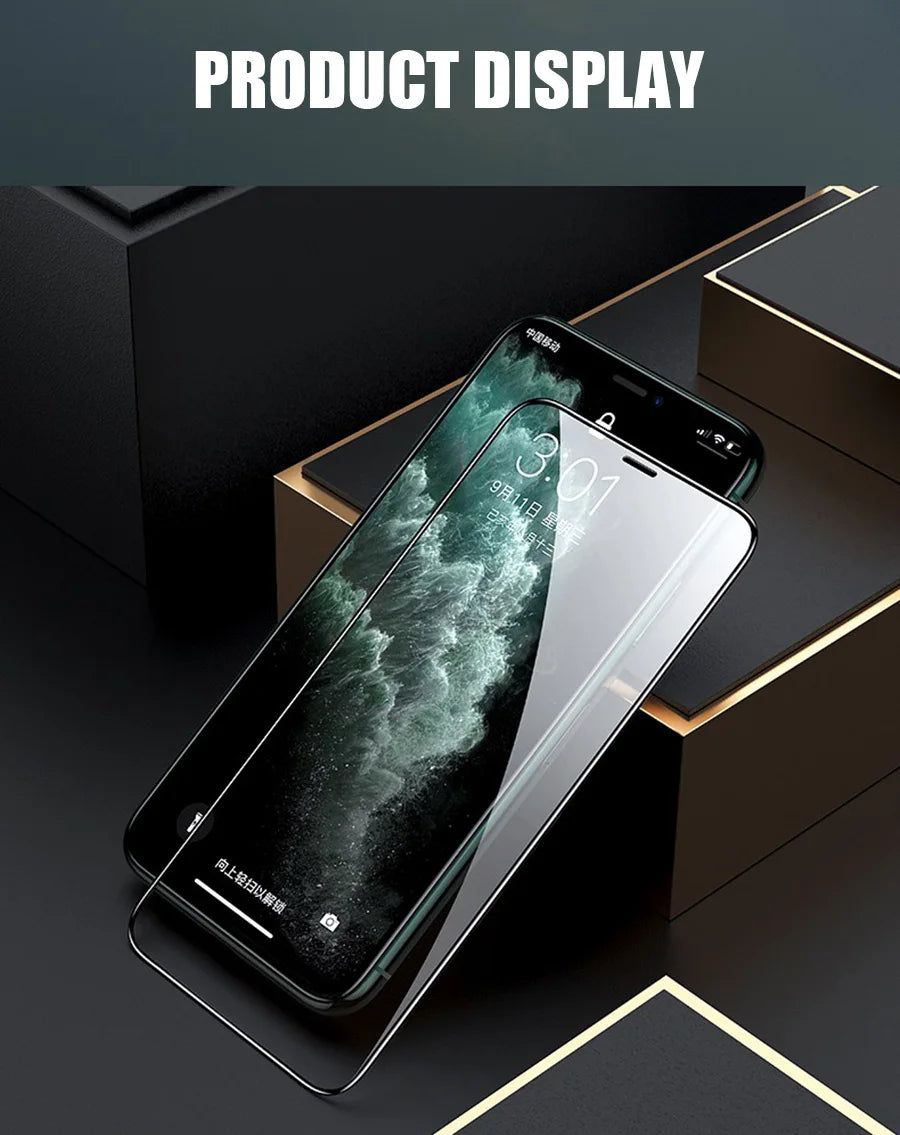 1-3Pcs 3D Screen Protector 5D Full Cover 9H Tempered Glass for iPhone X XR XS 11 12 13 mini 14 15 Pro Max 6 6s 7 8 Plus SE 2020