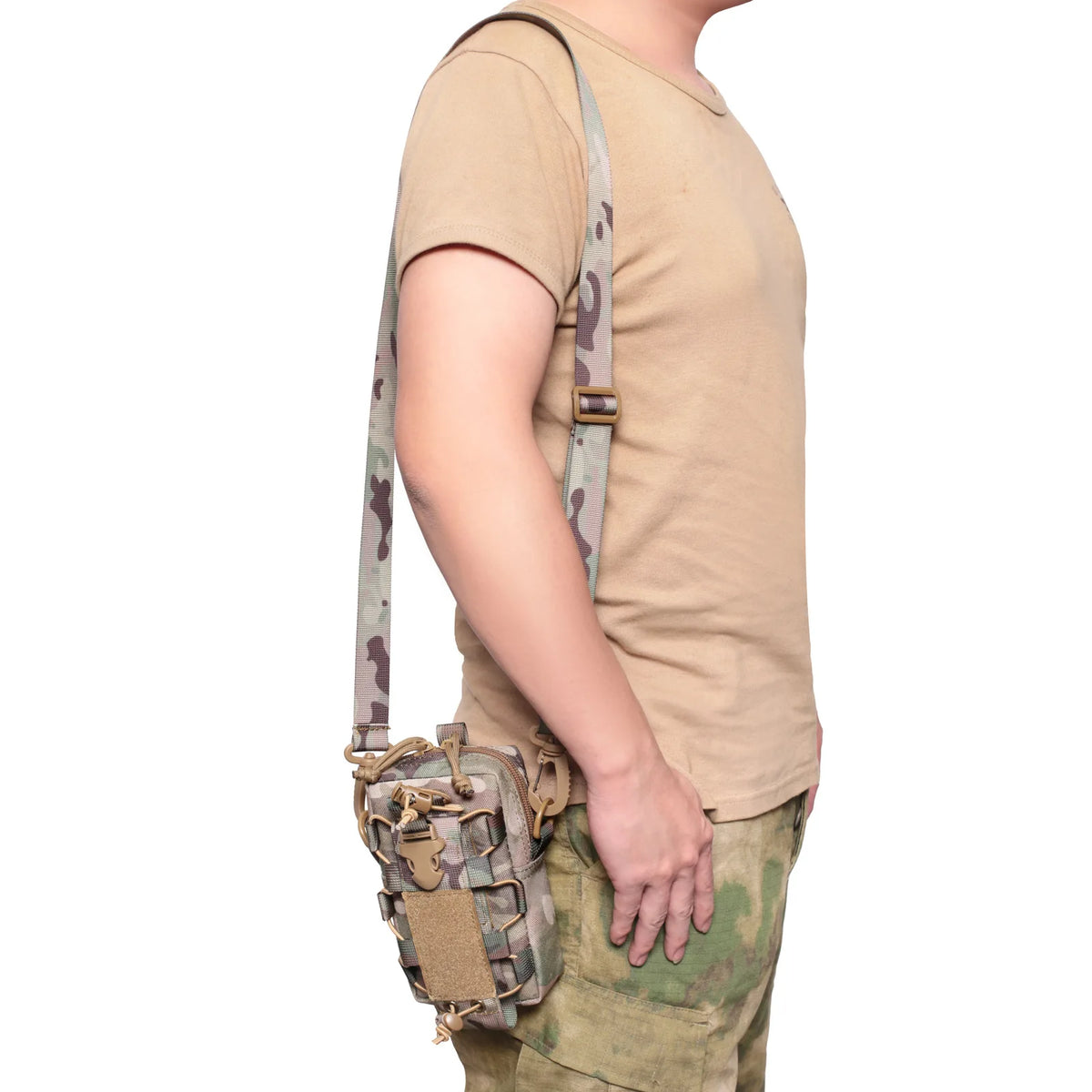 Molle EDC Water Bottle Pouch Canteen Kettle Carrier Holder Outdoor Sports Phone Holder Travel Camping Hiking Hunting Waist Bag