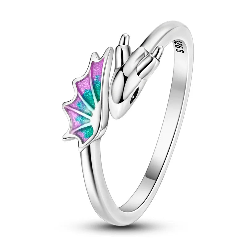 925 Silver Open Ring Sunflower Bee Star Eternal Love Jewelry Women's Wedding Gift