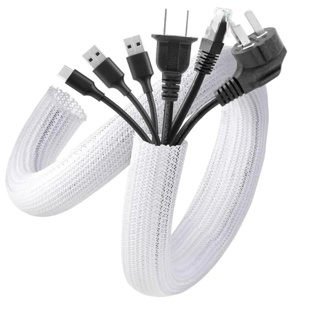 Braided Cable Sleeve 1m/3m/5m Pet Nylon Wrap for Desk PC TV Wire Protector Braided Wire Cover Casing Cable Organizer