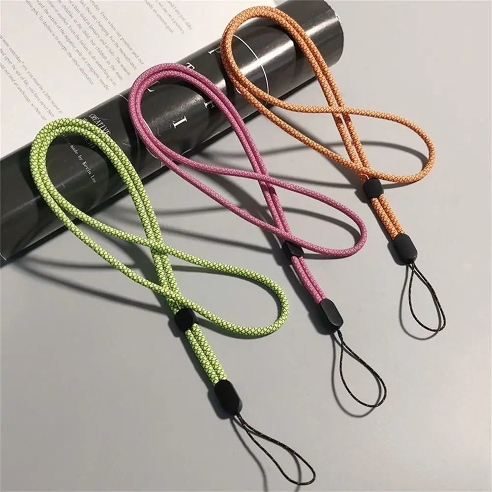 Fluorescent Long Phone Lanyard Neck Hanging Hanging Cord Cell Phone Strap Pendant Nylon Mobile Phone Chain Phone Case