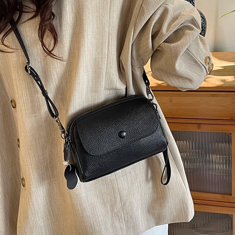 100% Genuine cowhide Women's Leather Mobile Phone Bag Crossbody Bags For Women Bag Designer Crossbody Bag Messenger Bags Sac
