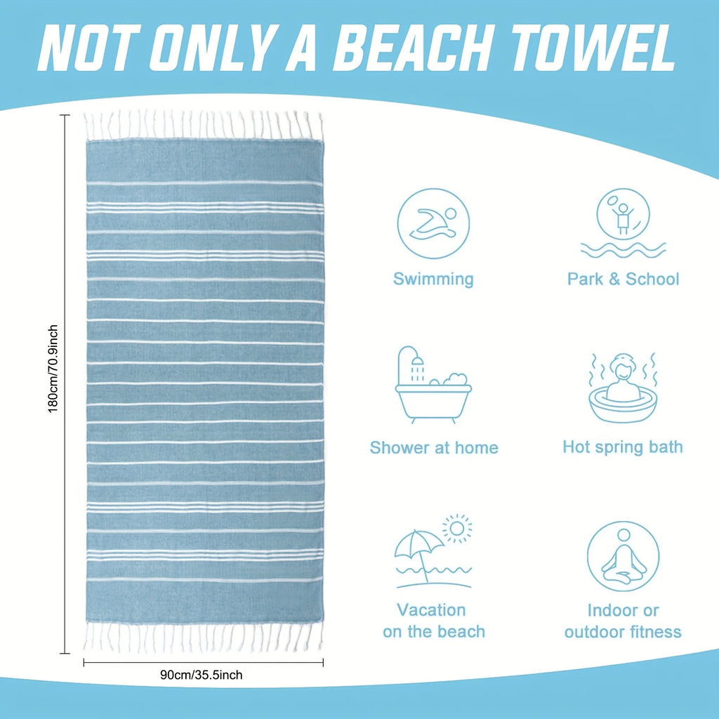 Turkish Beach Towel 90*180CM Sauna Spa Gym sports Fitness Fringed Bath Towel kitchen Soft Absorbent Quick drying towels