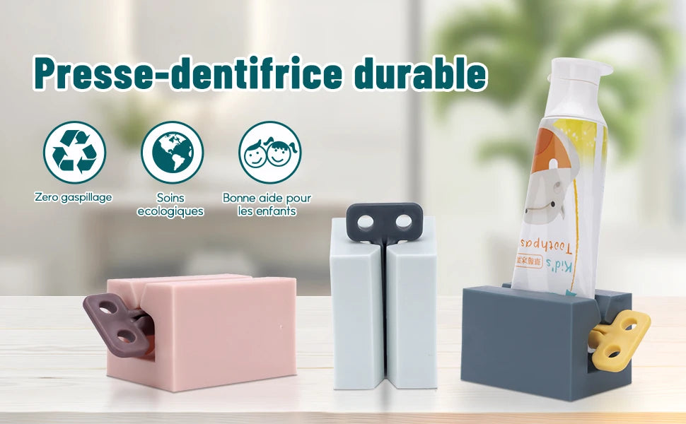 Toothpaste Squeezer Rolling Tube Toothpaste Squeezer with Frosted Handles Toothpaste Holder Stand Bathroom Organizer