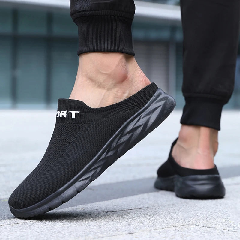 Lightweight Men's Half Slippers Breathable Men Slippers Fashion Casual Shoes Anti-slip Male Flat Slip on Flats Outdoor Big Size