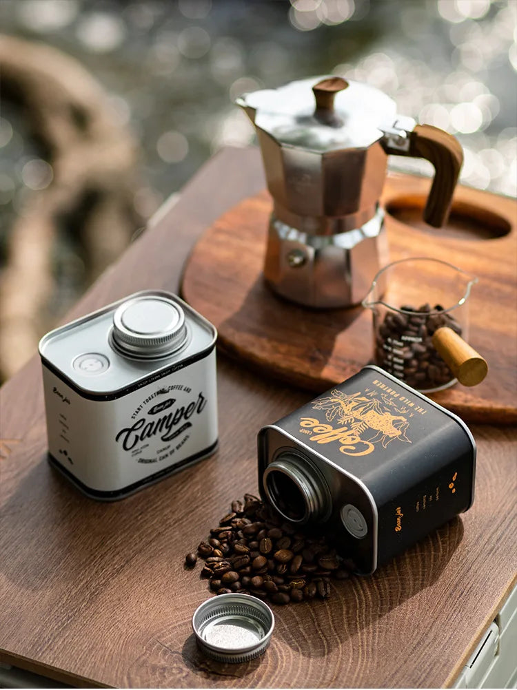 1/2pcs Household Kitchen Storage Jar, Sealed Coffee Bean Jar, Outdoor Camping Coffee Bean Moisture-Proof And Fresh-Keeping Jar