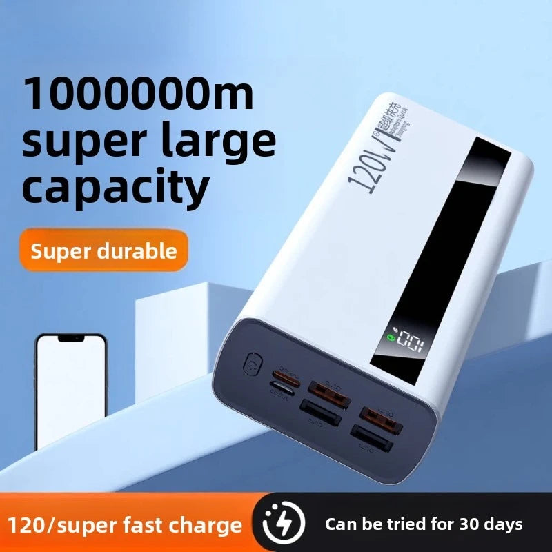 High Capacity 2026 New 120W 500000mAh Power Bank For Iphone Samsung Super Fast Charge Portable External Battery PowerBank
