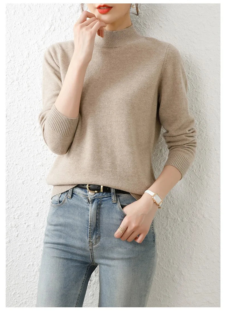 Autumn Winter Bottom Turtleneck Sweaters Women Fashion Chic Pullover Slim Long Sleeve Knitted Jumpers Soft Warm Pull Femme Top