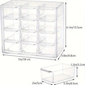 Daily disposable beauty contact lens storage box, 12-grid desktop jewelry invisible glasses multi-pair transparent organizer box