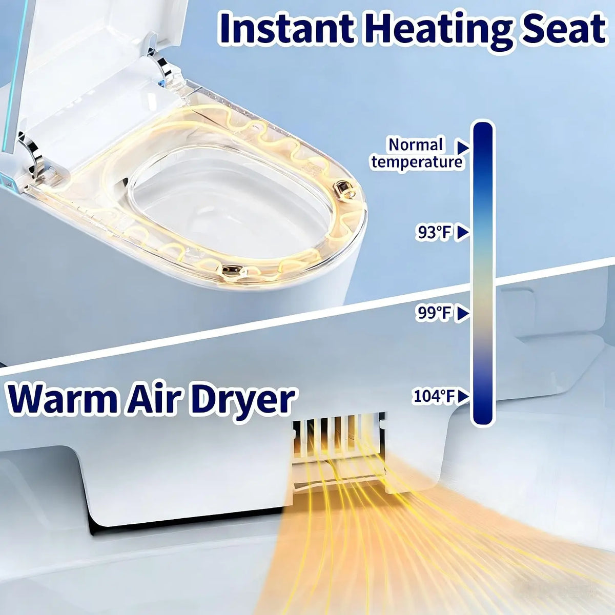 Smart Toilet with Bidet Built in, UV Self-Clean Nozzle, Auto Open Close, Customized