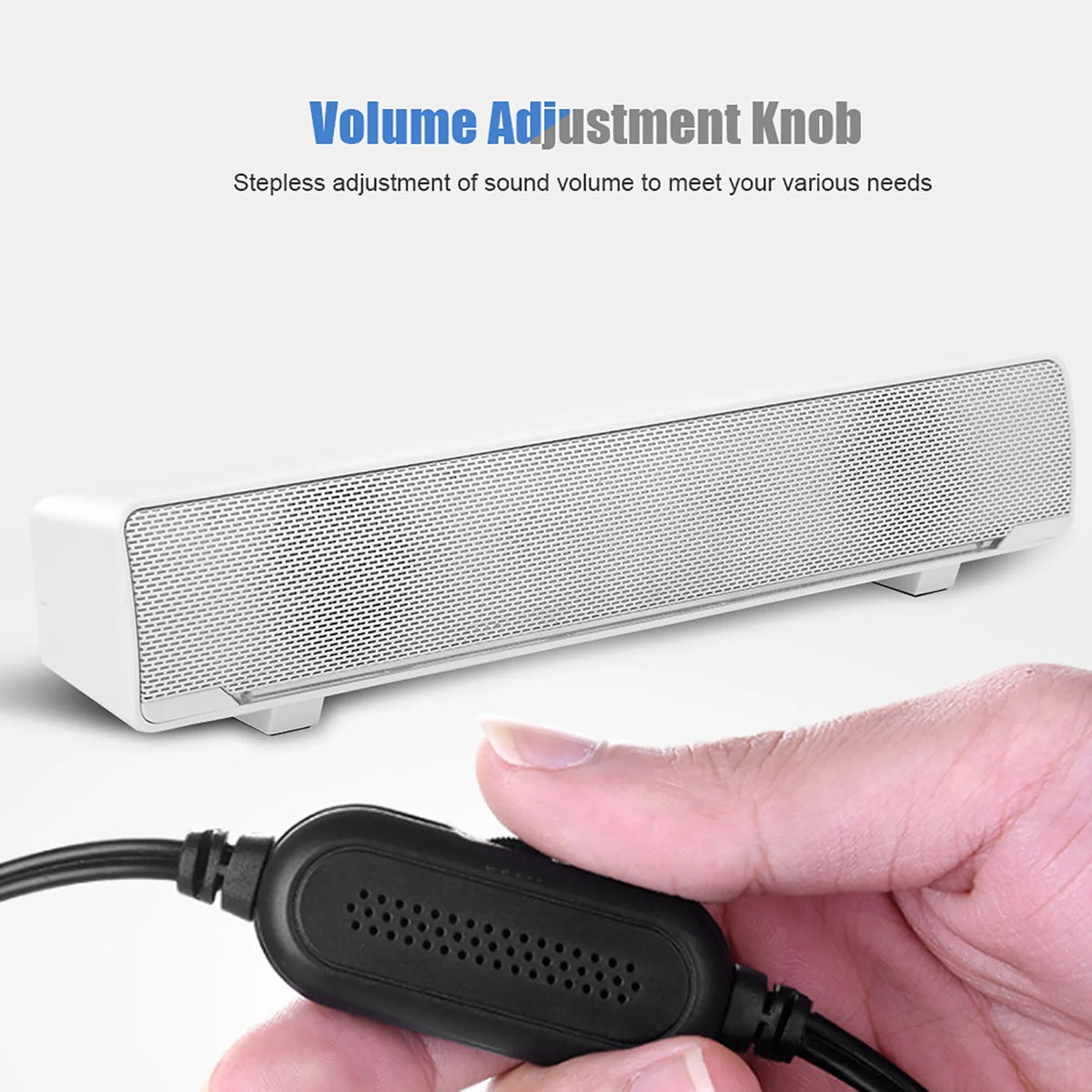 Portable Soundbar USB Wired Stereo Soundbar Music Player Bass Surround Sound Box 3.5mm Input for PC Cellphones Stereo Soundbar
