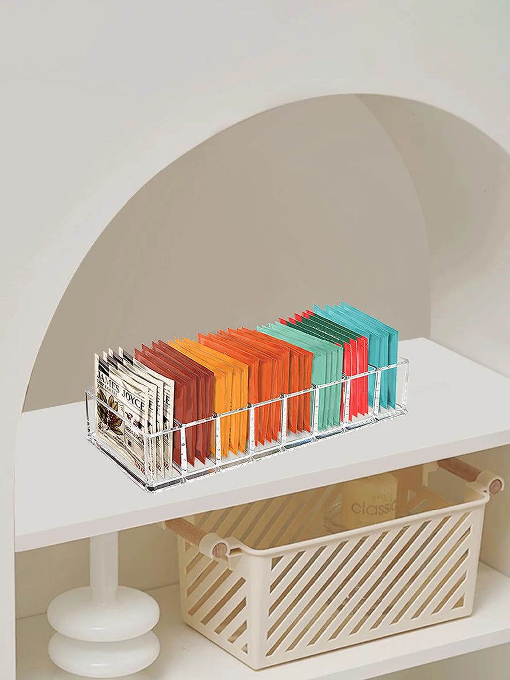 Tea Bag Storage Box Kitchen Storage Drawer Basket Cabinet Countertop Storage Box Coffee Tea Sugar Storage Supplies